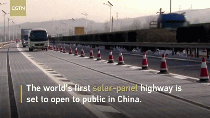 World's first 'solar-panel highway' in China recharges electric cars