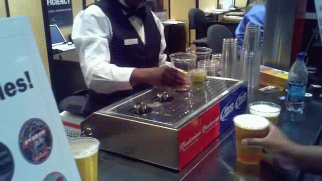 Beers Filling Up Through the Bottom!