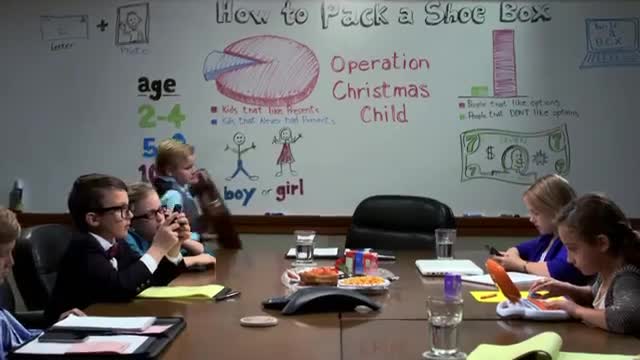 Operation Christmas Child: How To Pack A Shoebox- Kids in Boardroom Operation Christmas Child: How To Pack A Shoebox- Kids in Boardroom