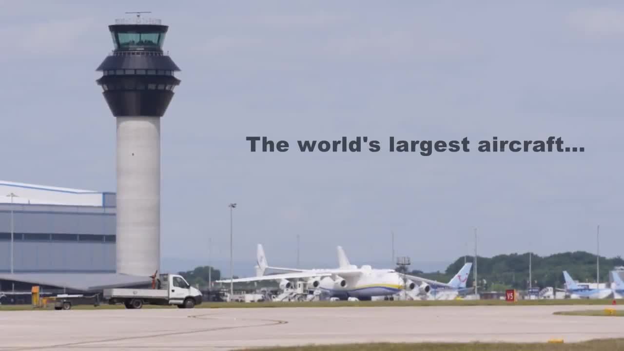 Antonov 225 take-off from Manchester Airport-World's largest plane Antonov 225 take-off from Manchester Airport-World's largest plane